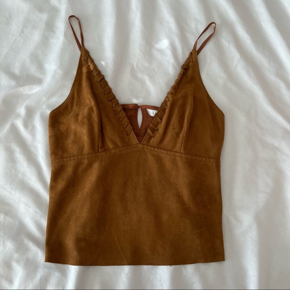 Lush Tops - Suede top with adjustable straps